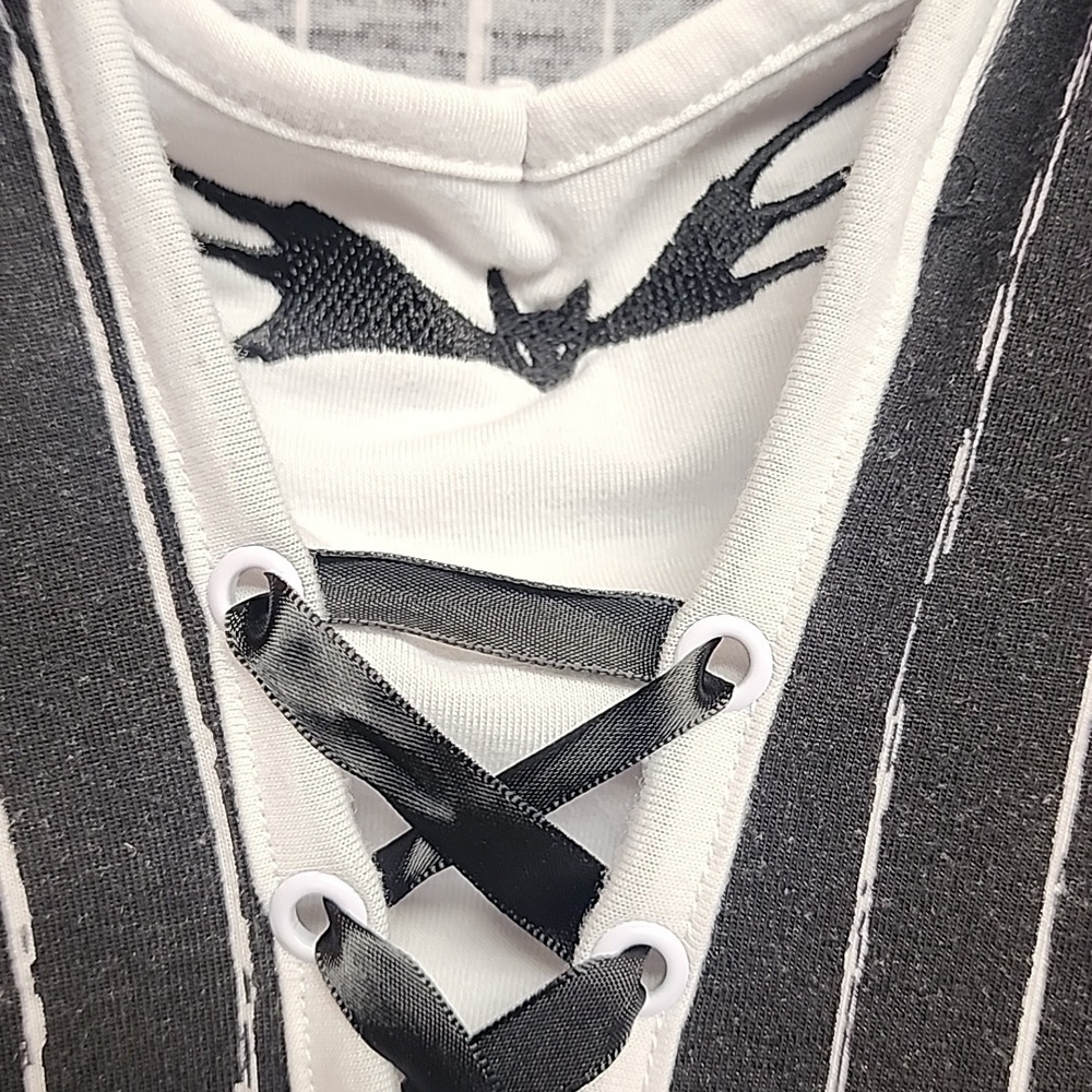 Disney Tim Burtons The Nightmare Before Christmas Black and White Striped Dress - Picture 8 of 10